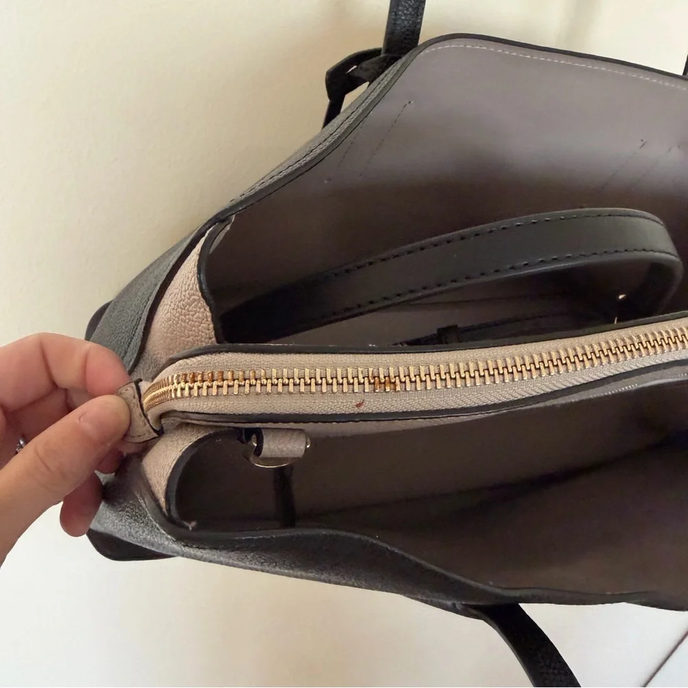 KATE SPADE Margaux Large Satchel Tote Crossbody In Black Warm Taupe